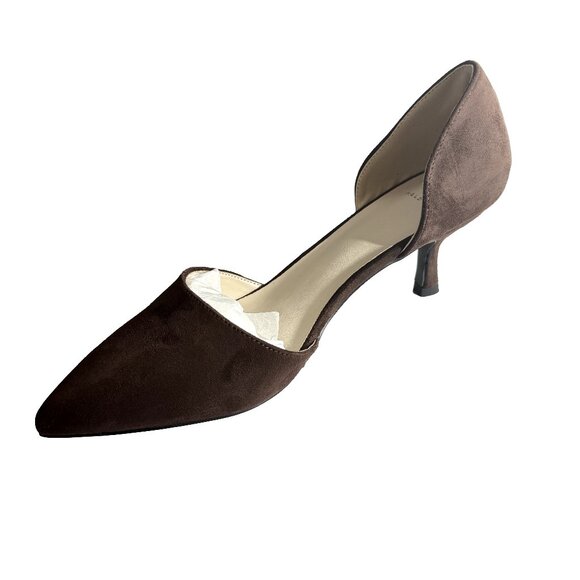 HALSTON Bali d'Orsay Brown Pump Women's Size 10 - Picture 1 of 2